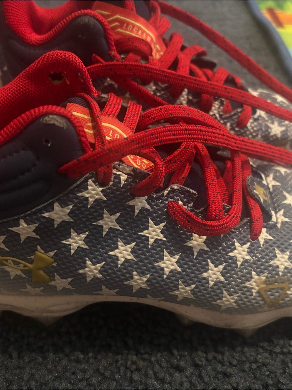 Under Armour Kids Red, Blue & White Star Baseball Cleats